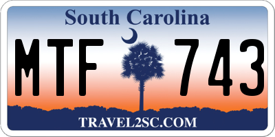 SC license plate MTF743