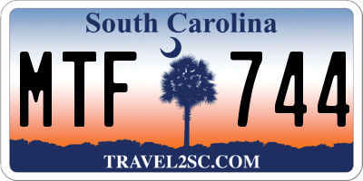 SC license plate MTF744