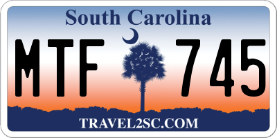 SC license plate MTF745