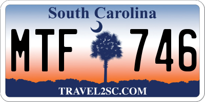 SC license plate MTF746
