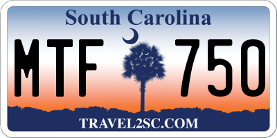 SC license plate MTF750