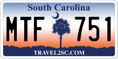 SC license plate MTF751
