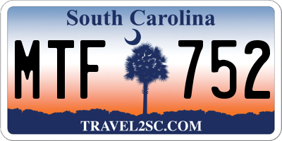 SC license plate MTF752