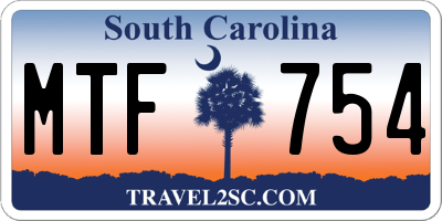 SC license plate MTF754