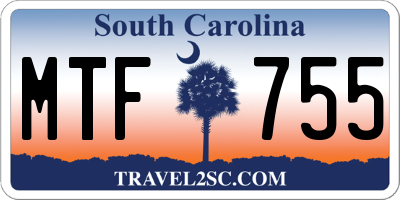 SC license plate MTF755