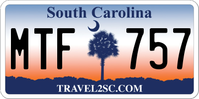 SC license plate MTF757