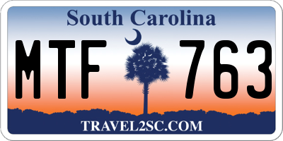 SC license plate MTF763