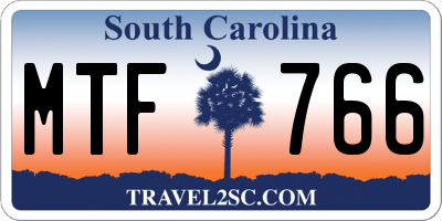SC license plate MTF766