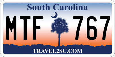 SC license plate MTF767
