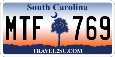 SC license plate MTF769