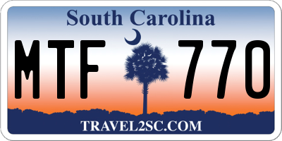 SC license plate MTF770