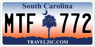 SC license plate MTF772
