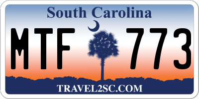 SC license plate MTF773