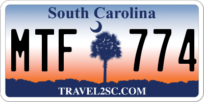 SC license plate MTF774