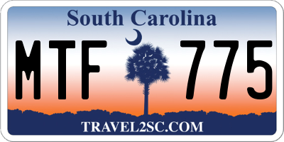 SC license plate MTF775
