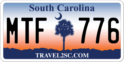 SC license plate MTF776