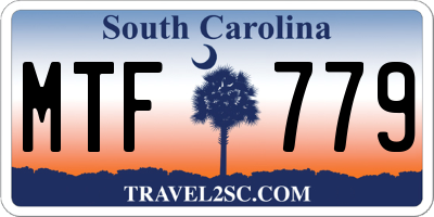 SC license plate MTF779
