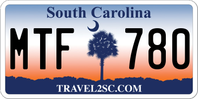 SC license plate MTF780