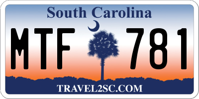 SC license plate MTF781