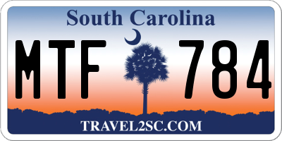 SC license plate MTF784