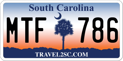 SC license plate MTF786