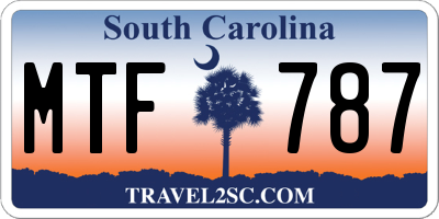 SC license plate MTF787