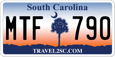 SC license plate MTF790