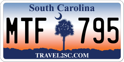 SC license plate MTF795