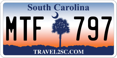 SC license plate MTF797