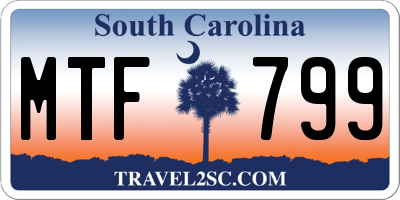 SC license plate MTF799