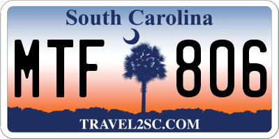 SC license plate MTF806