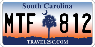 SC license plate MTF812