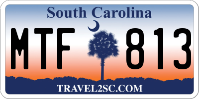 SC license plate MTF813