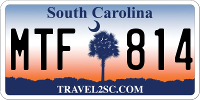 SC license plate MTF814