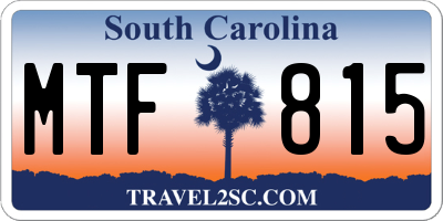 SC license plate MTF815