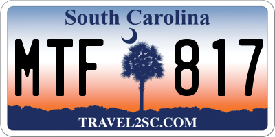 SC license plate MTF817