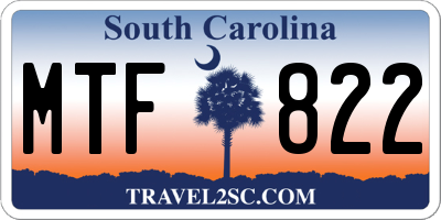 SC license plate MTF822