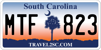 SC license plate MTF823