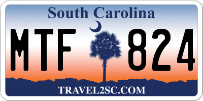 SC license plate MTF824