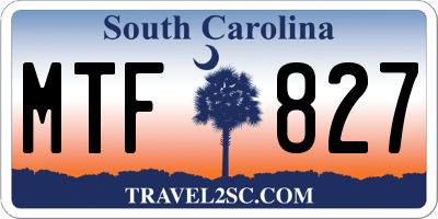 SC license plate MTF827