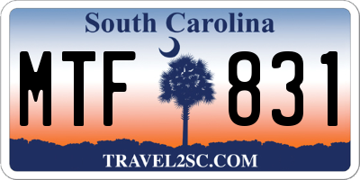 SC license plate MTF831