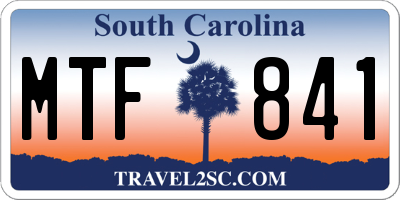 SC license plate MTF841