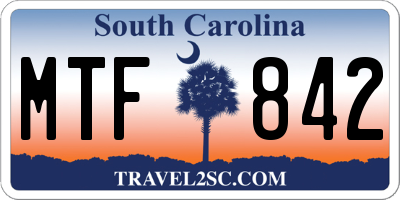 SC license plate MTF842