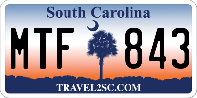 SC license plate MTF843