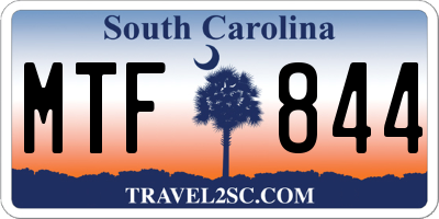 SC license plate MTF844