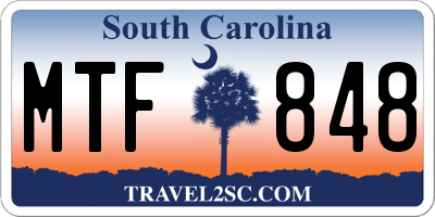 SC license plate MTF848