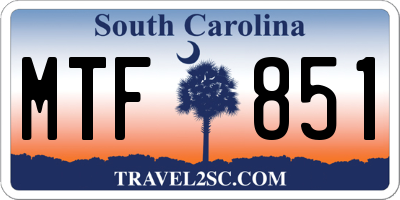 SC license plate MTF851