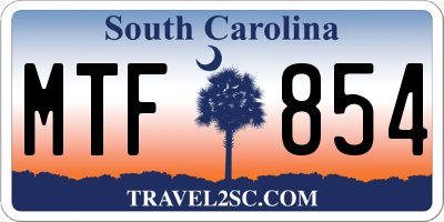 SC license plate MTF854