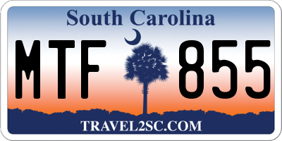 SC license plate MTF855