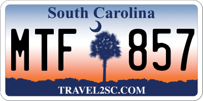 SC license plate MTF857